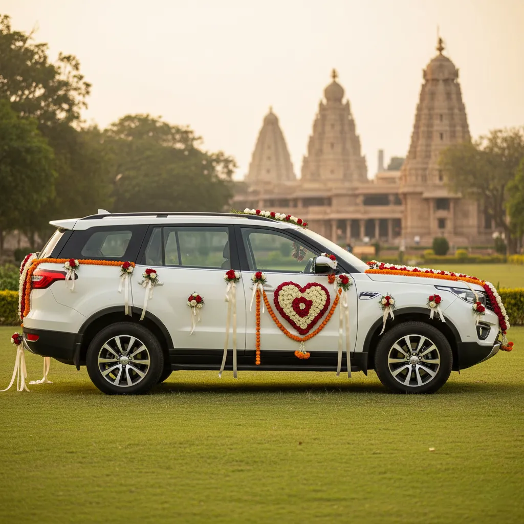 Flower car decoration for weddings