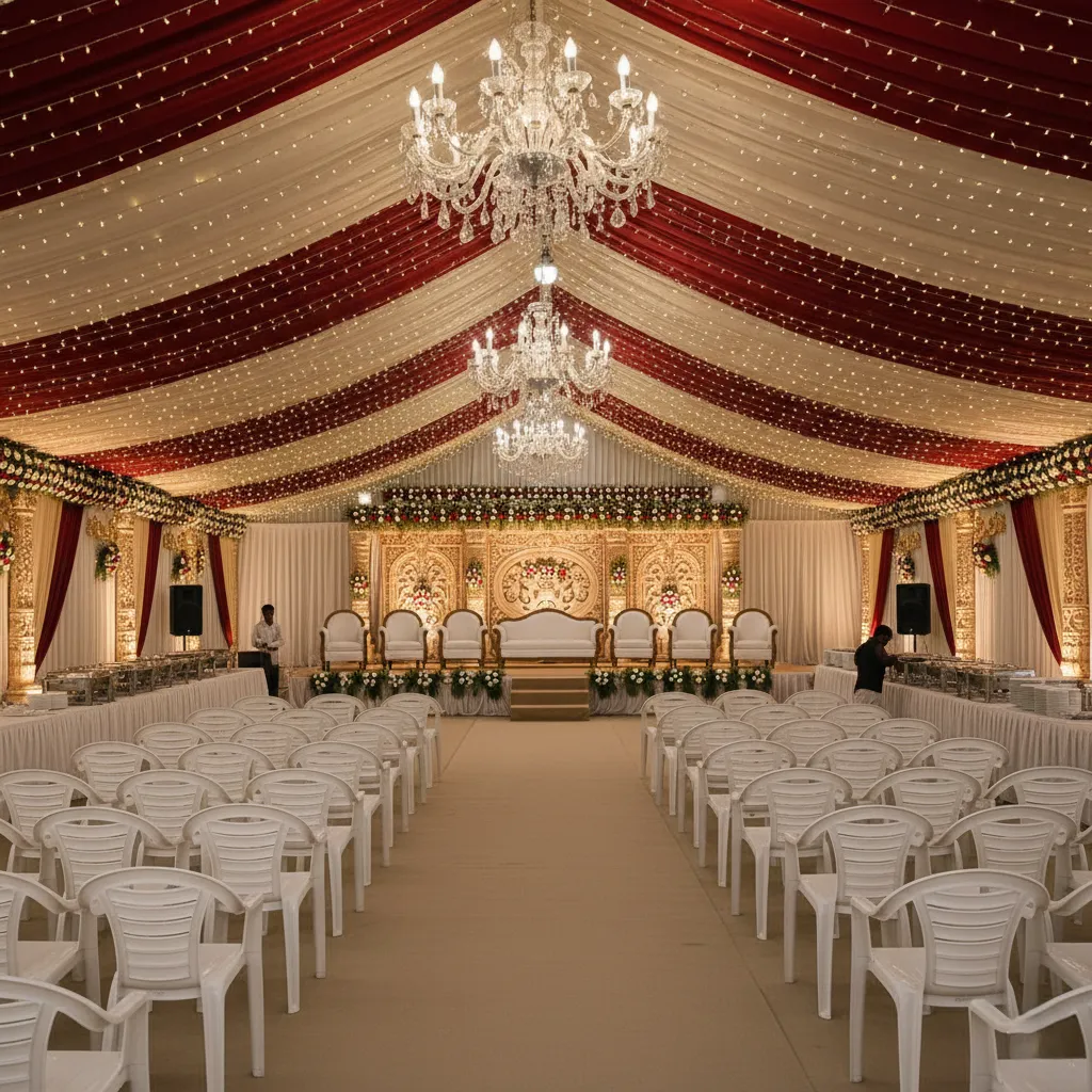 Traditional PVC Tent setup for wedding rituals