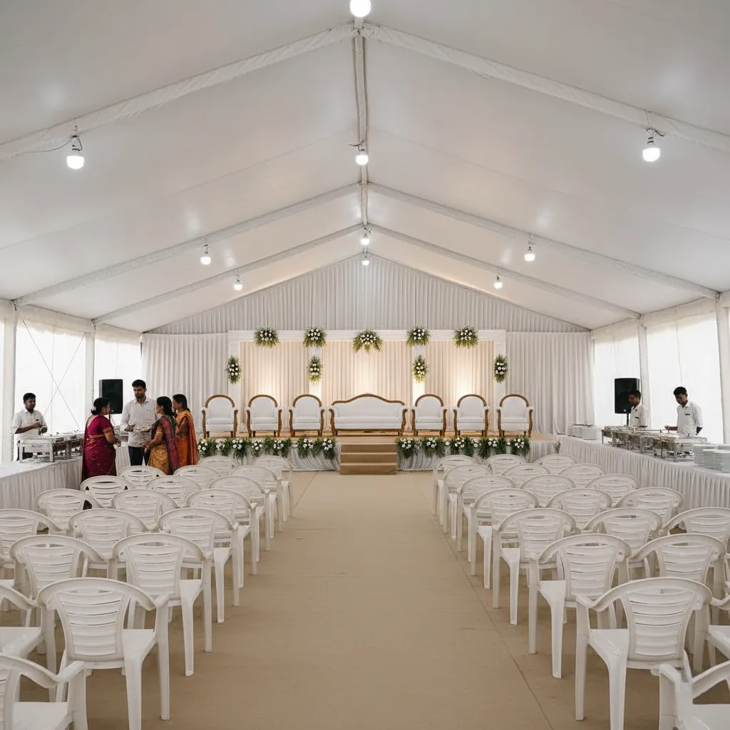 Temporary PVC shed setup for functions