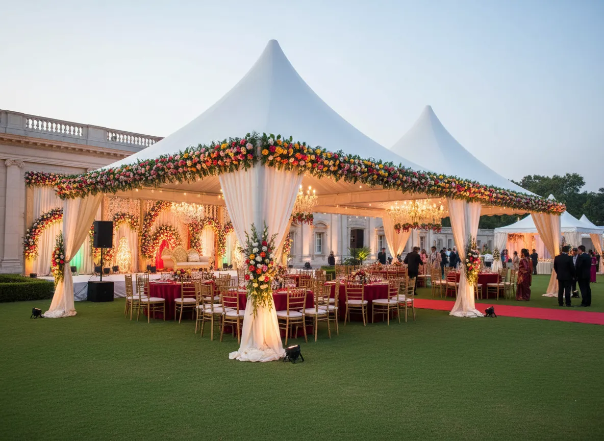 PVC shed setup for wedding and events