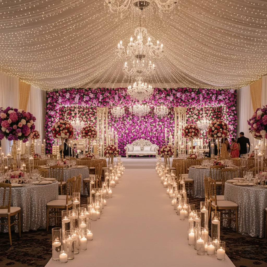 Grand wedding reception decoration