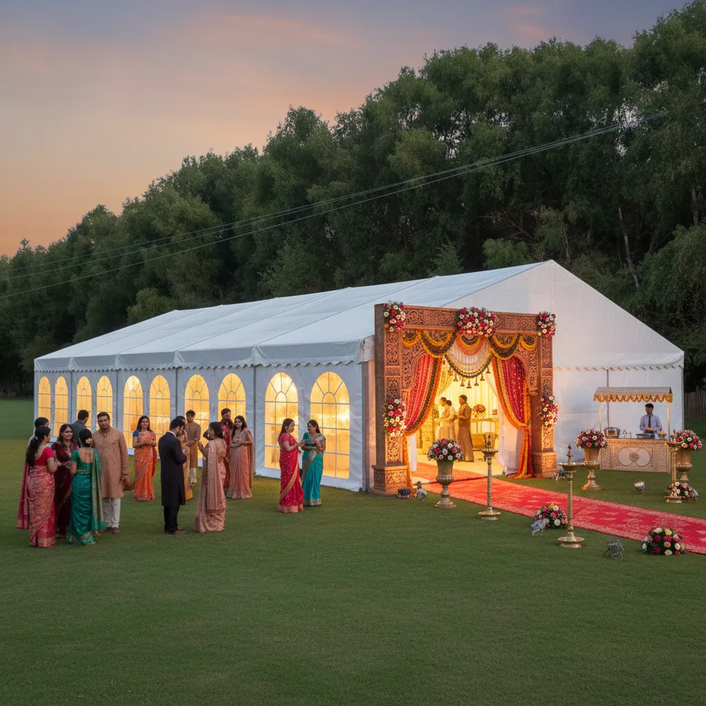 Temporary hall setup for wedding functions