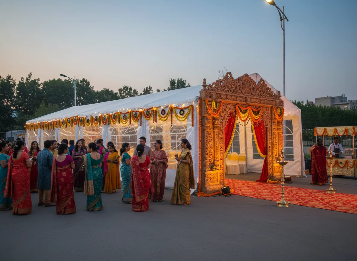 Custom temporary hall setup for events